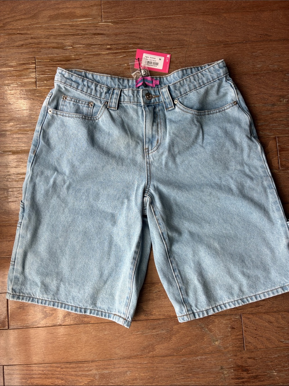 Edikted Light Blue Denim Jean Shorts - Relaxed Fit